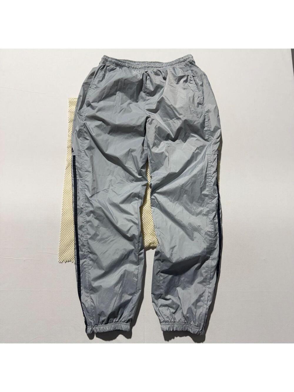 Vtg Y2K Adidas Grey Track Pants with Black Stripes